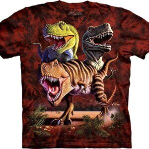 The Mountain Dinosaur Rex Jurassic World Park Red Reptile Child Kids Shirt L-XL